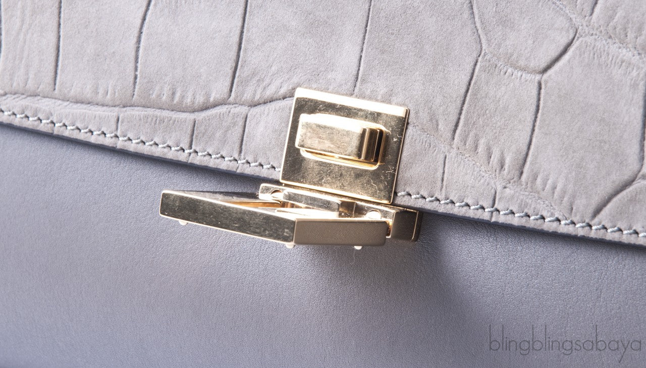 Trapeze Luggage Grey Croco Print