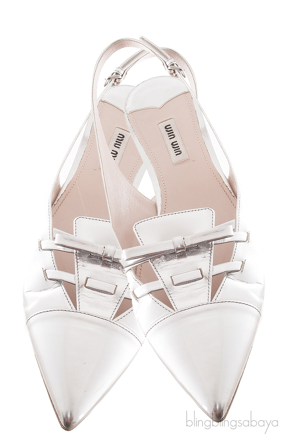 Silver Slingback Flat Sandals
