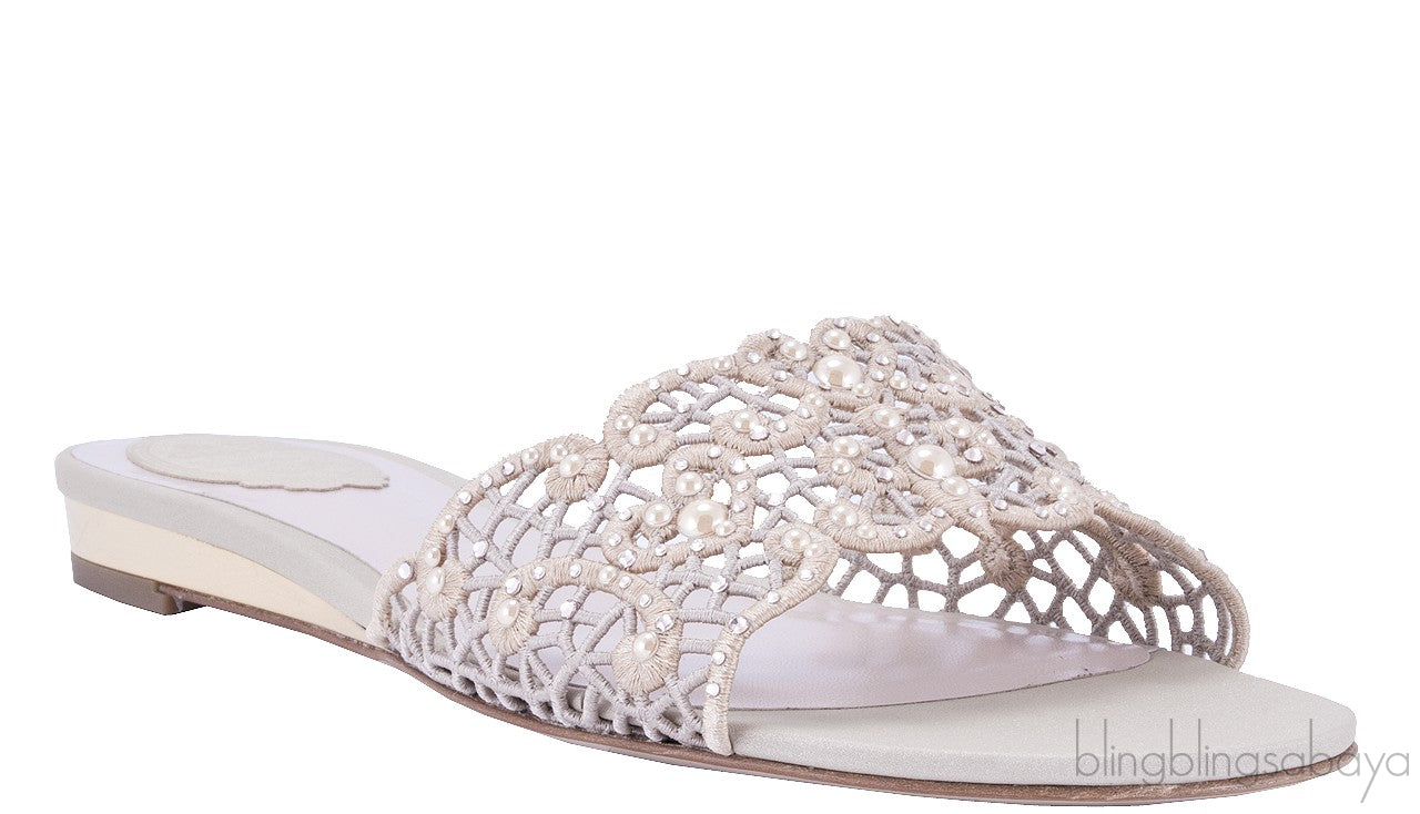 Crochet Slip-on Flat Sandals