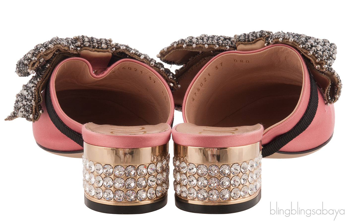 Pink Bow Crystal Vamp Mule