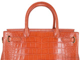 Darcy Orange Alligator Crocodile Bag