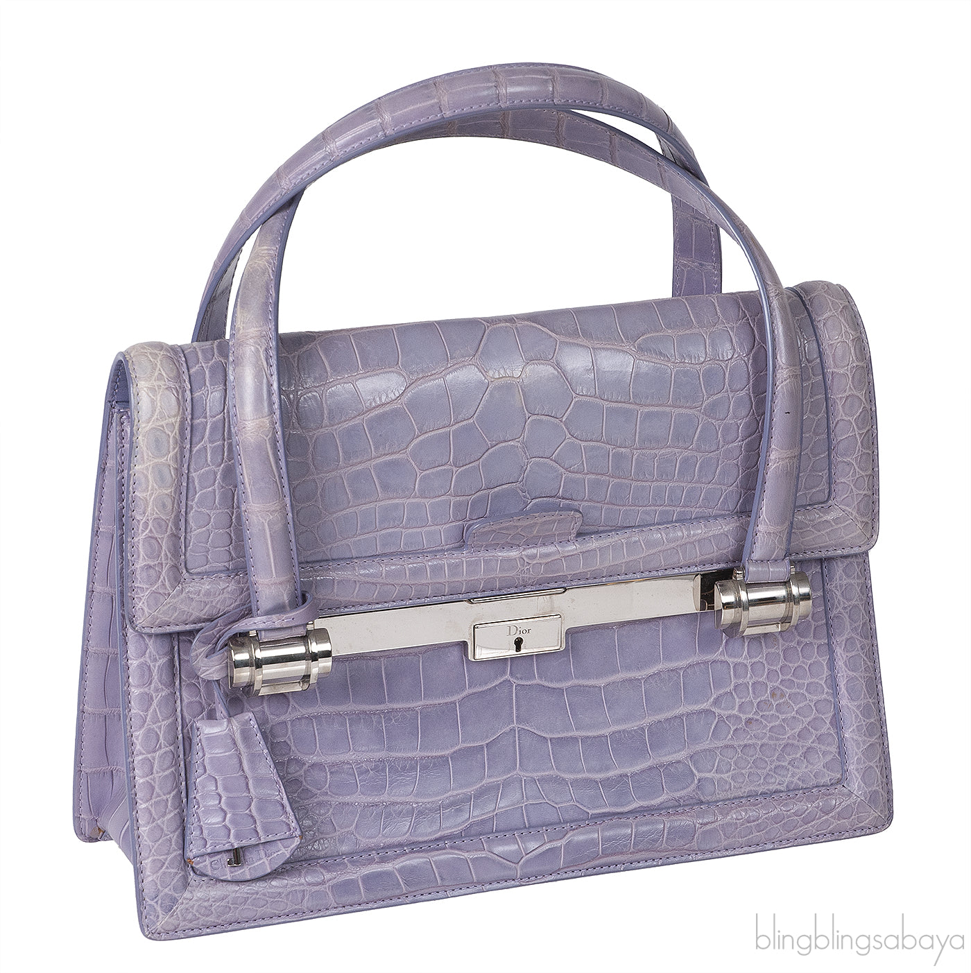 Christian Dior Mitzah Lilac  Crocodile Medium Tote