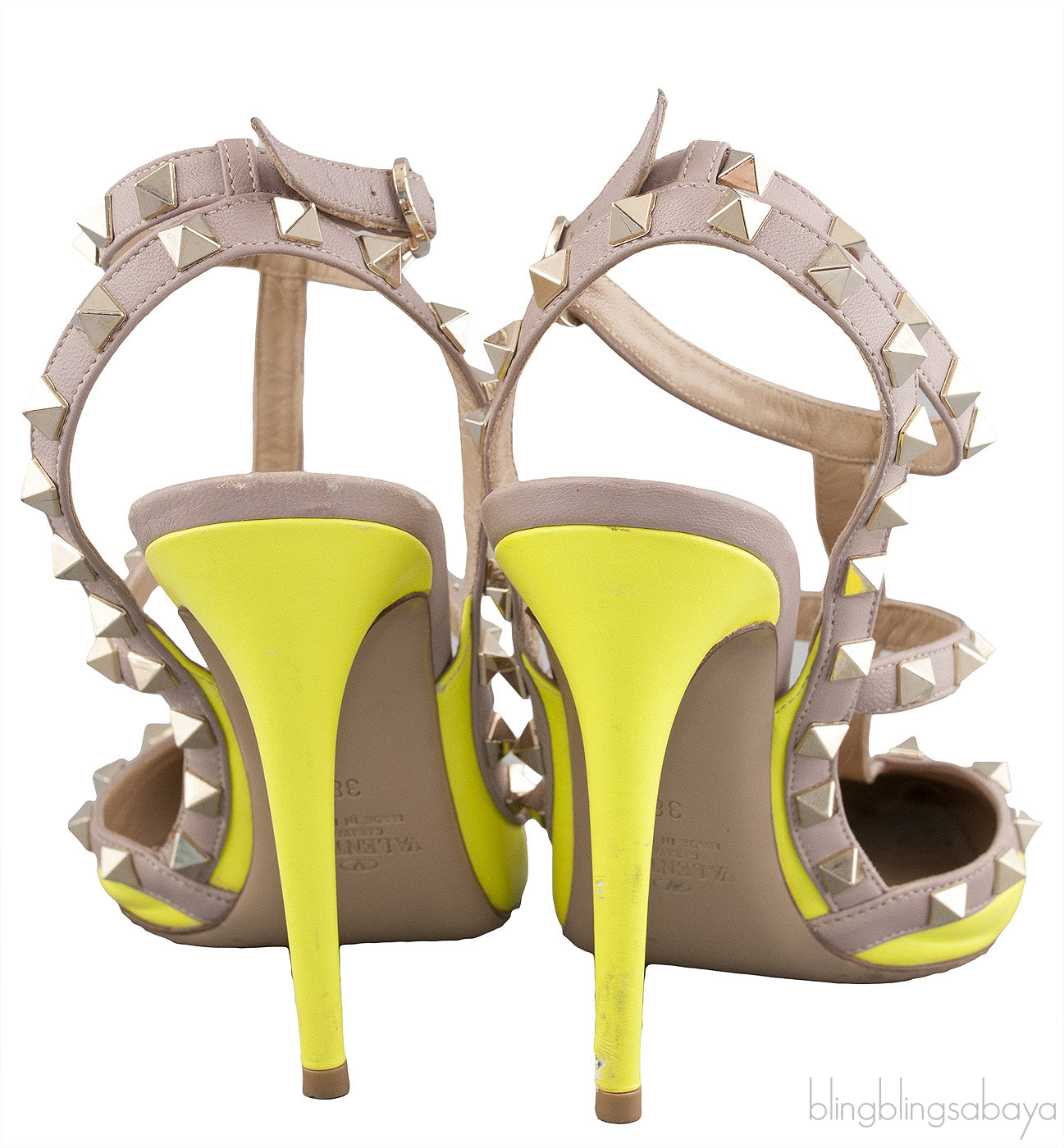 Neon Green Rockstud Pump