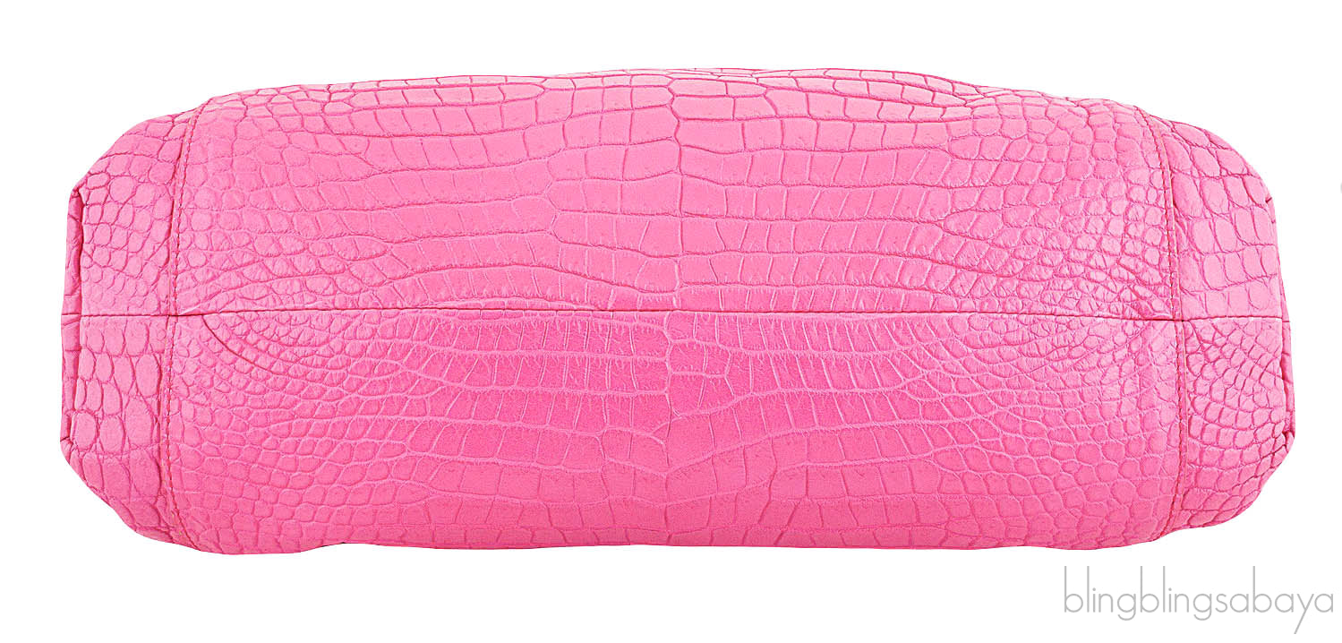 The Pouch Crocodile Pink Clutch