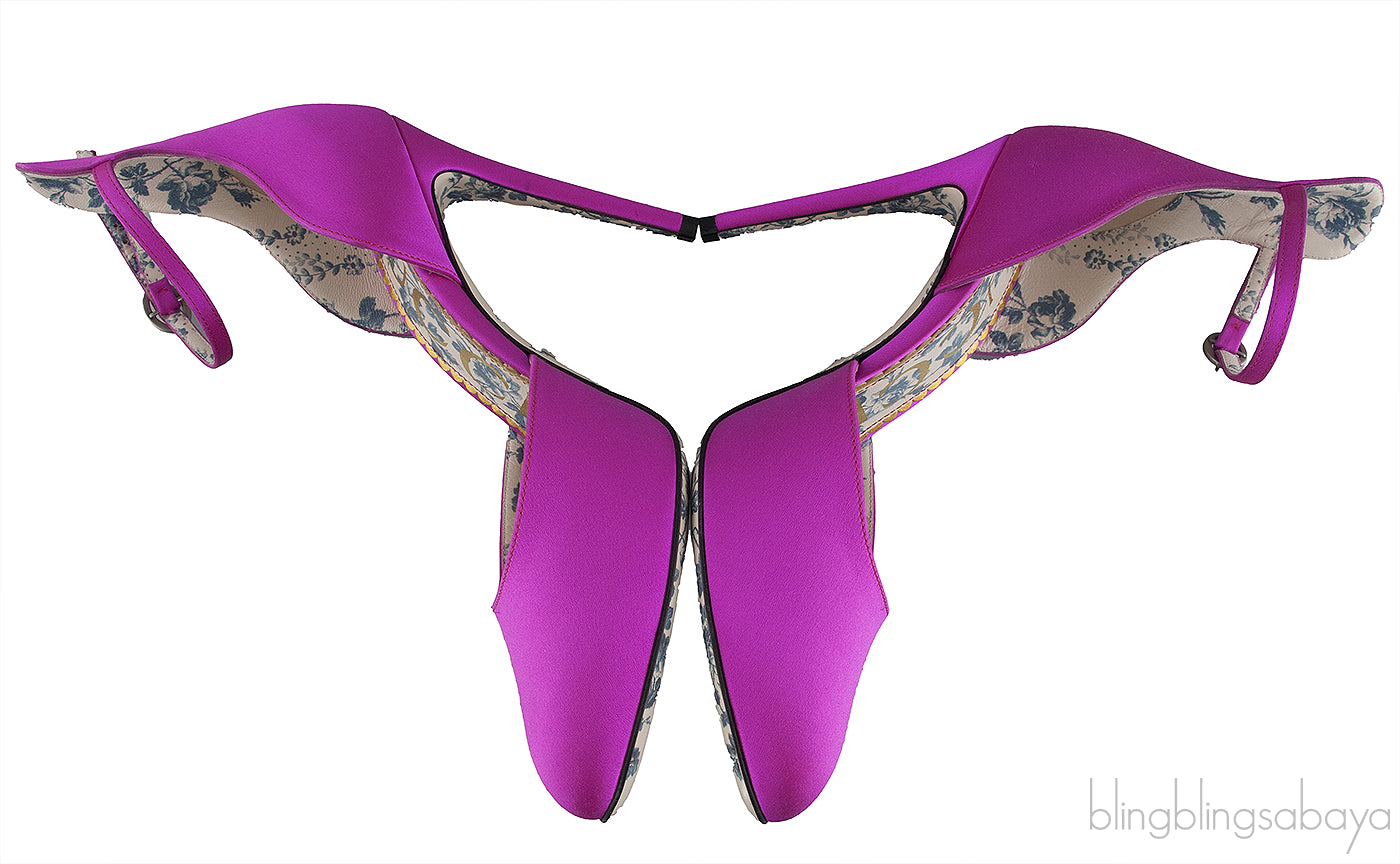 Fuchsia Satin Daisy 105 Slingback