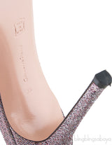 Gianvito Rossi Portifino Textured Lame Slingback
