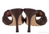 Brown Nappa Quilted Lido Mule Sandals