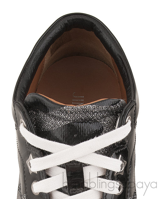 Black Patent Camou Silver Sneakers