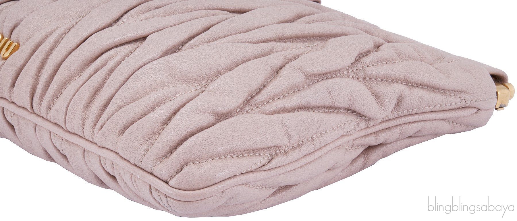 Nude Matelasse Leather Clutch