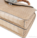 Thiara Bamboo Handle Crocodile Bag