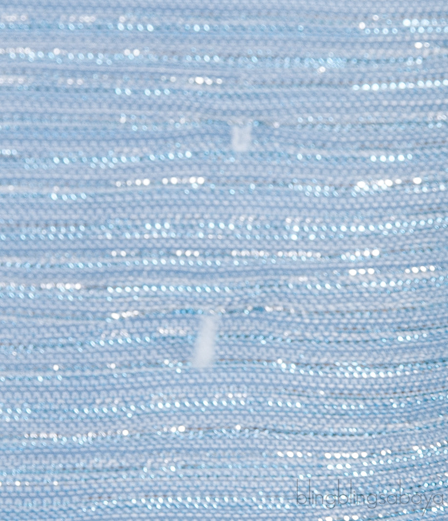 Light Blue Metallic V-neck Gown