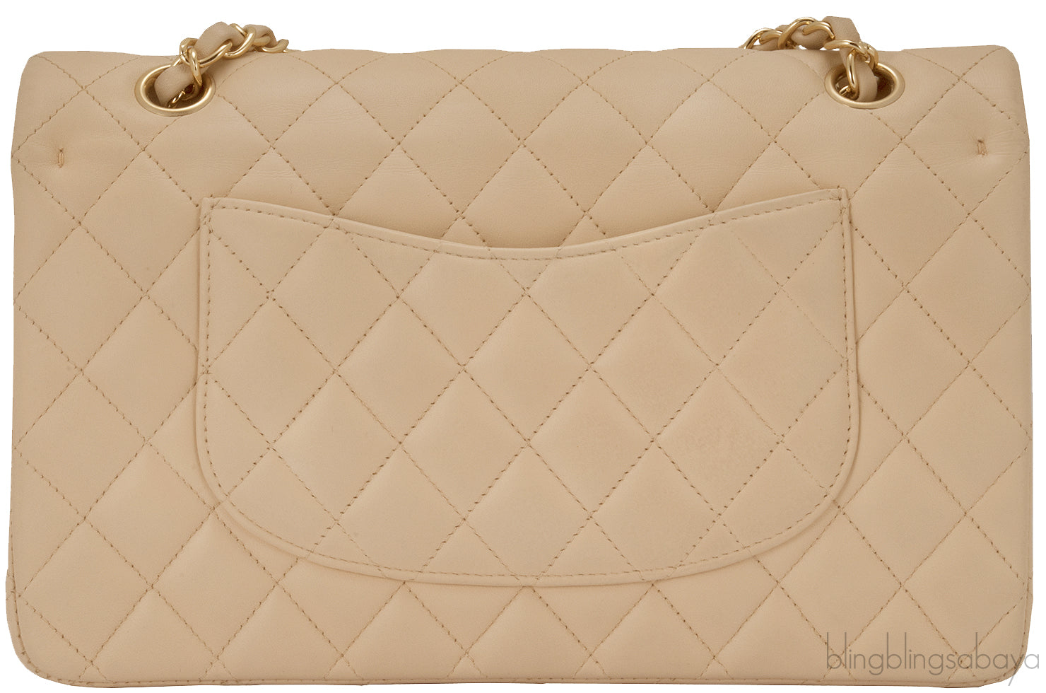 Classic Beige Matte Quilted Flap Bag