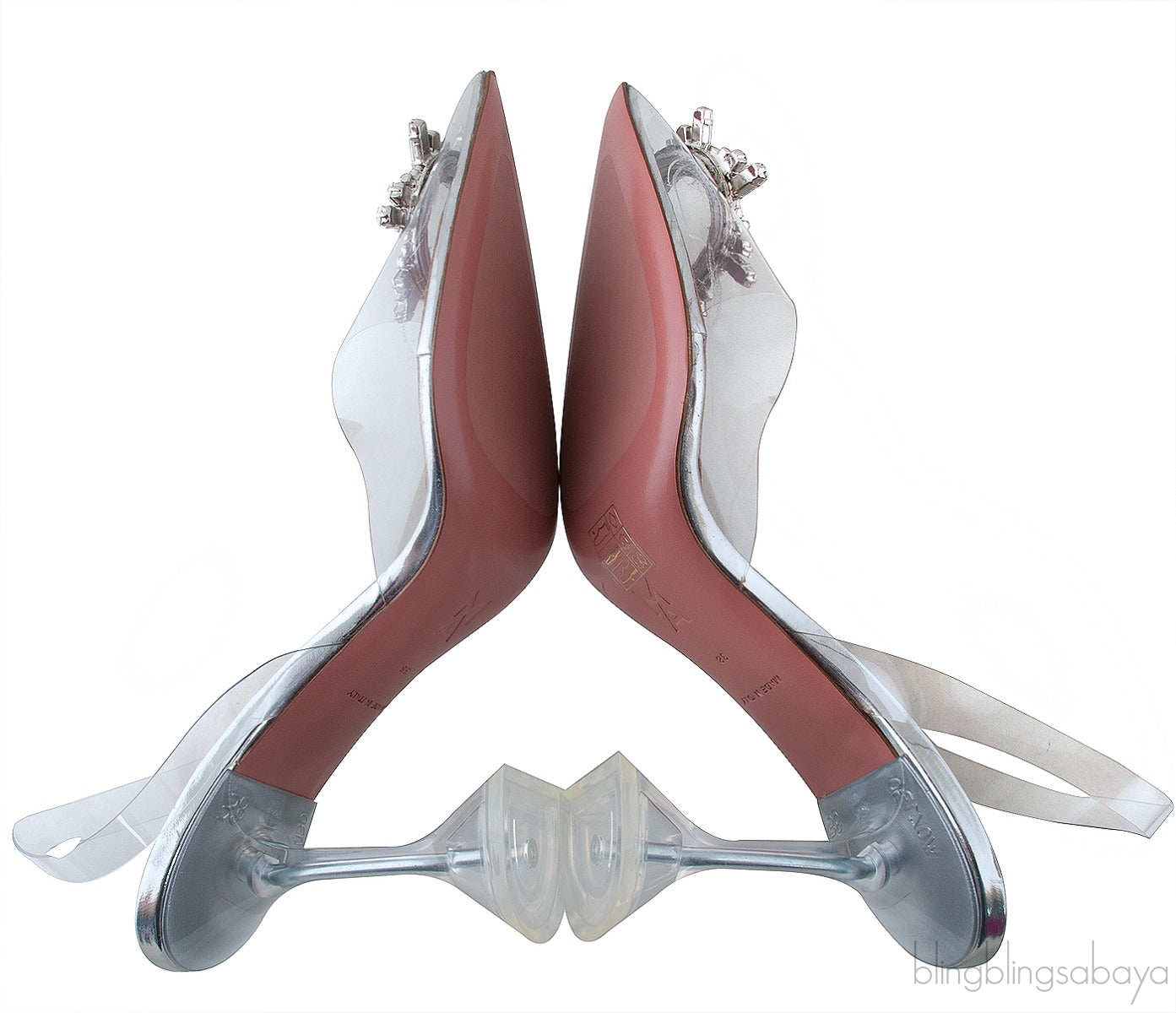 Clear Begum Crystal-embellished PVC Slingback