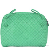 Green Intrecciatio Clutch Crossbody Bag