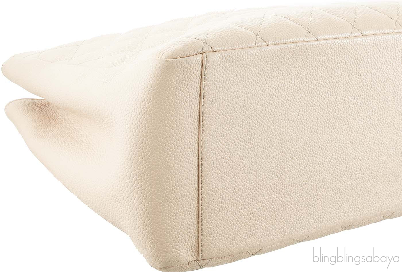 Beige Caviar Shopping Tote