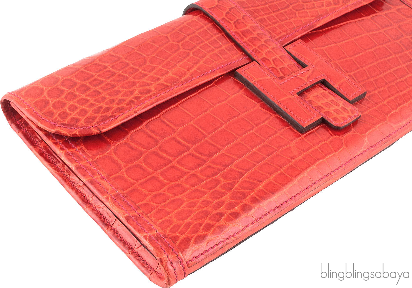 Jige Clutch Geranium Crocodile