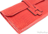Jige Clutch Geranium Crocodile
