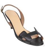 Hermes Black Night 70 Slingback Sandals