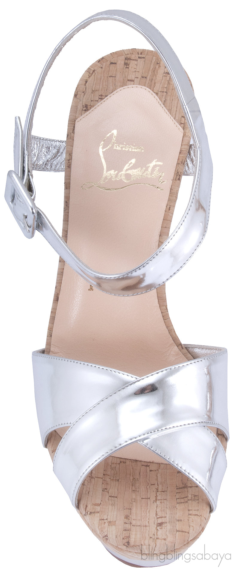 Lafalaise Silver Patent Cork Sandals