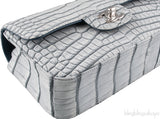 Grey Bi-Color Croc Mini Bag