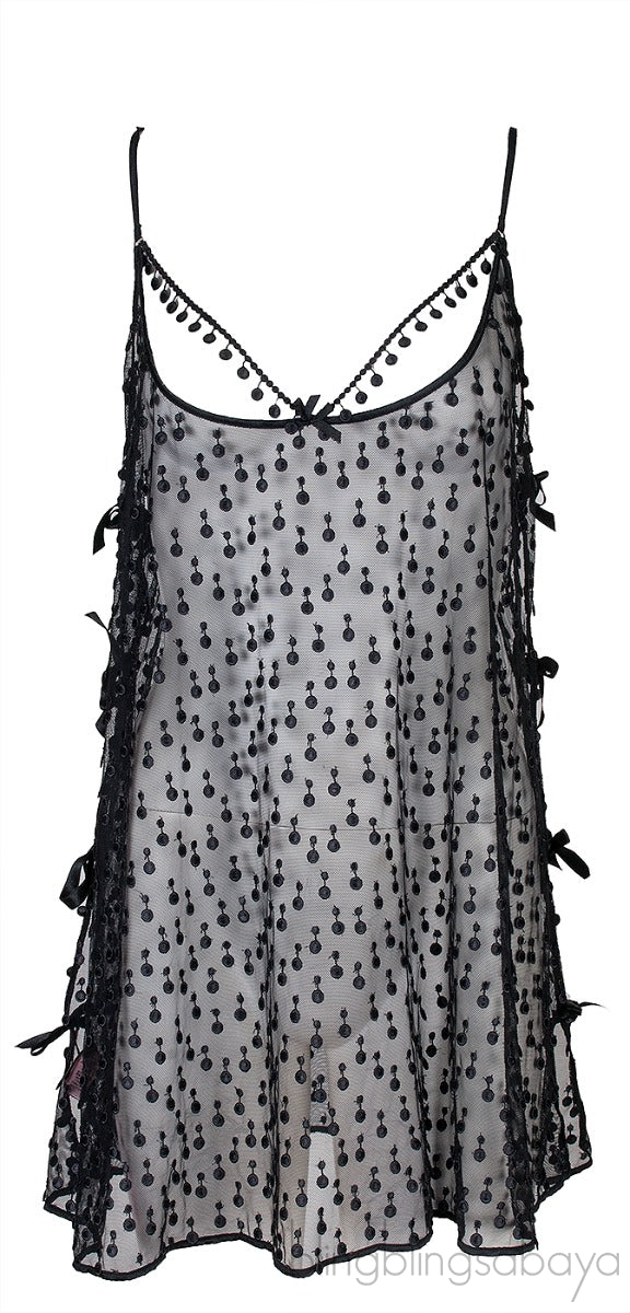 Black Mesh Sheer Cami Top