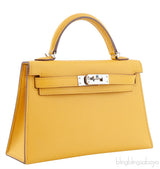 Kelly 20 Mini Sellier Jaune Epsom PHW