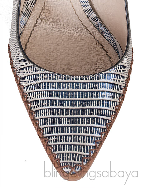 Embossed Pointed Toe Heels