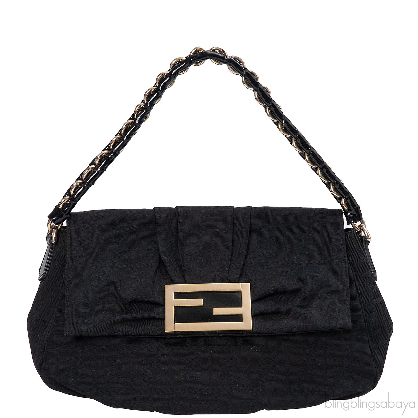 Fendi Zucca Mia Buckle Shoulder Bag