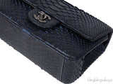 Chanel Black/Blue Python Mini Flap bag RHW