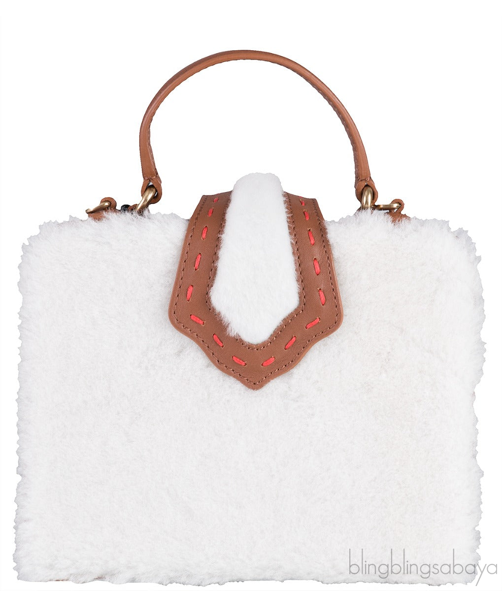 Fey Mini Shearling Box Bag