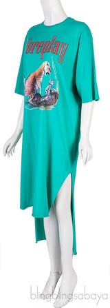 Green Cotton-jersey T-shirt Dress