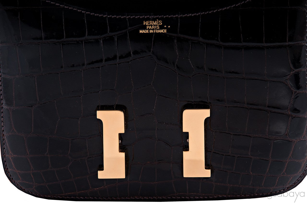 Constance III Dark Brown Nilo Croco
