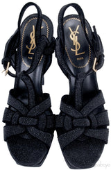 Glitter Finish Black Tribute Sandals