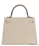Kelly 25 Parchemin Ostrich GHW