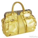 Versace Yellow Python Frame Shoulder Bag