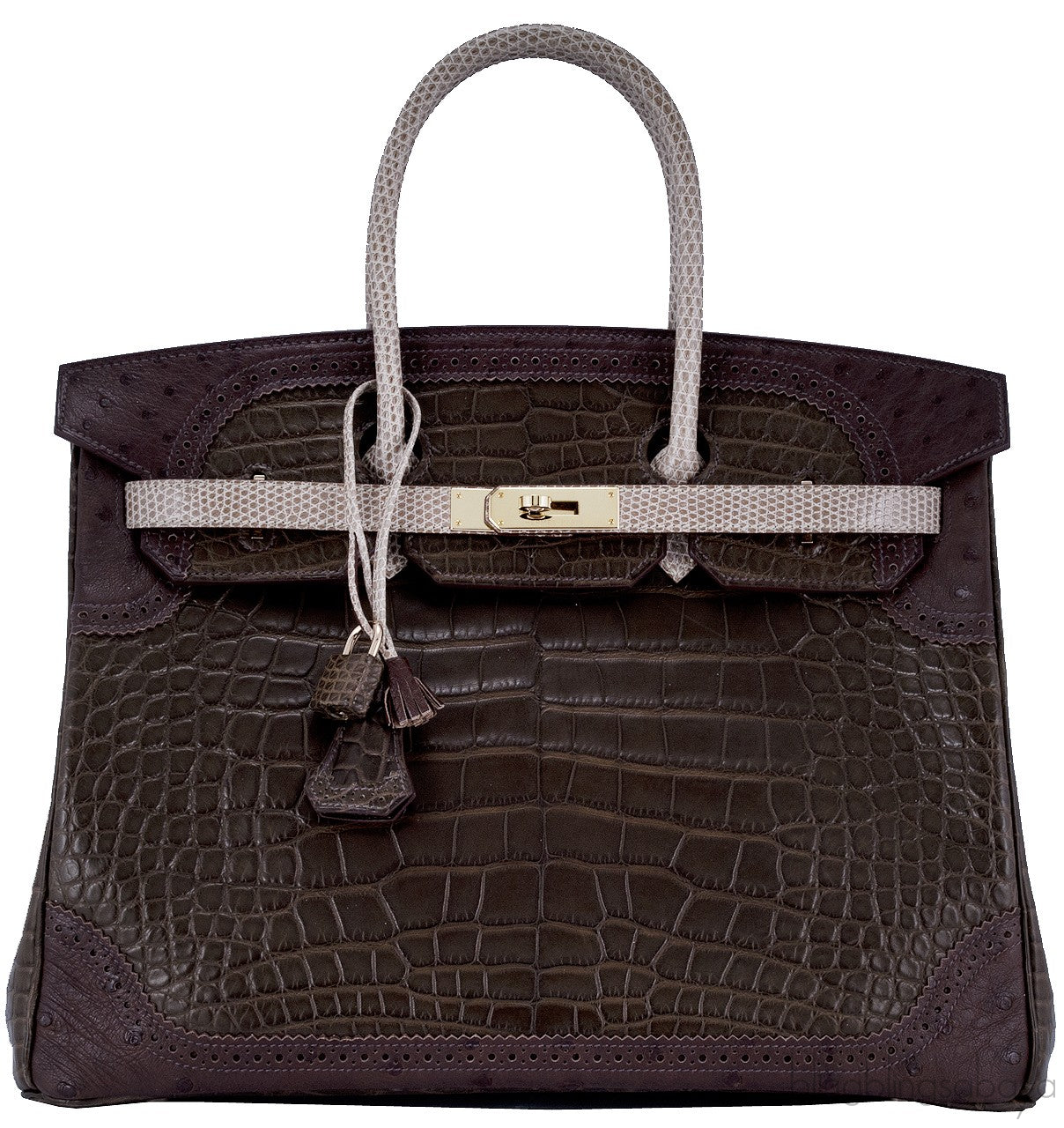 Birkin Ghillies Croc Lizard Ostrich