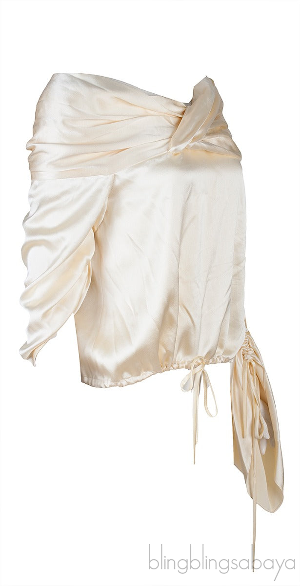 Pale Yellow Off-shoulder Blouse