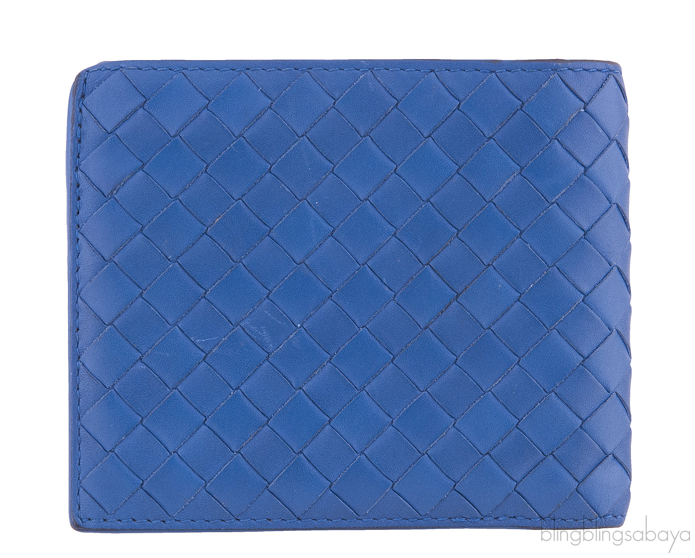 Bottega Veneta Blue Intrecciato Bi-fold Wallet