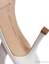 White Callasli 90 Leather Slingback Sandals