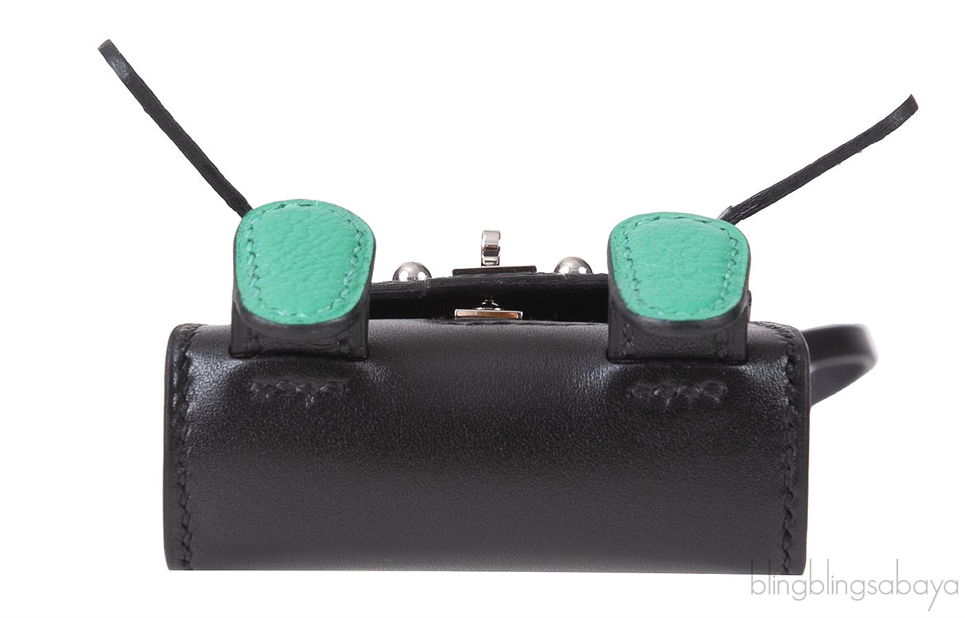 Kelly Doll Bag Charm Black/Mauve Pale/Blue/Mint Tadelakt