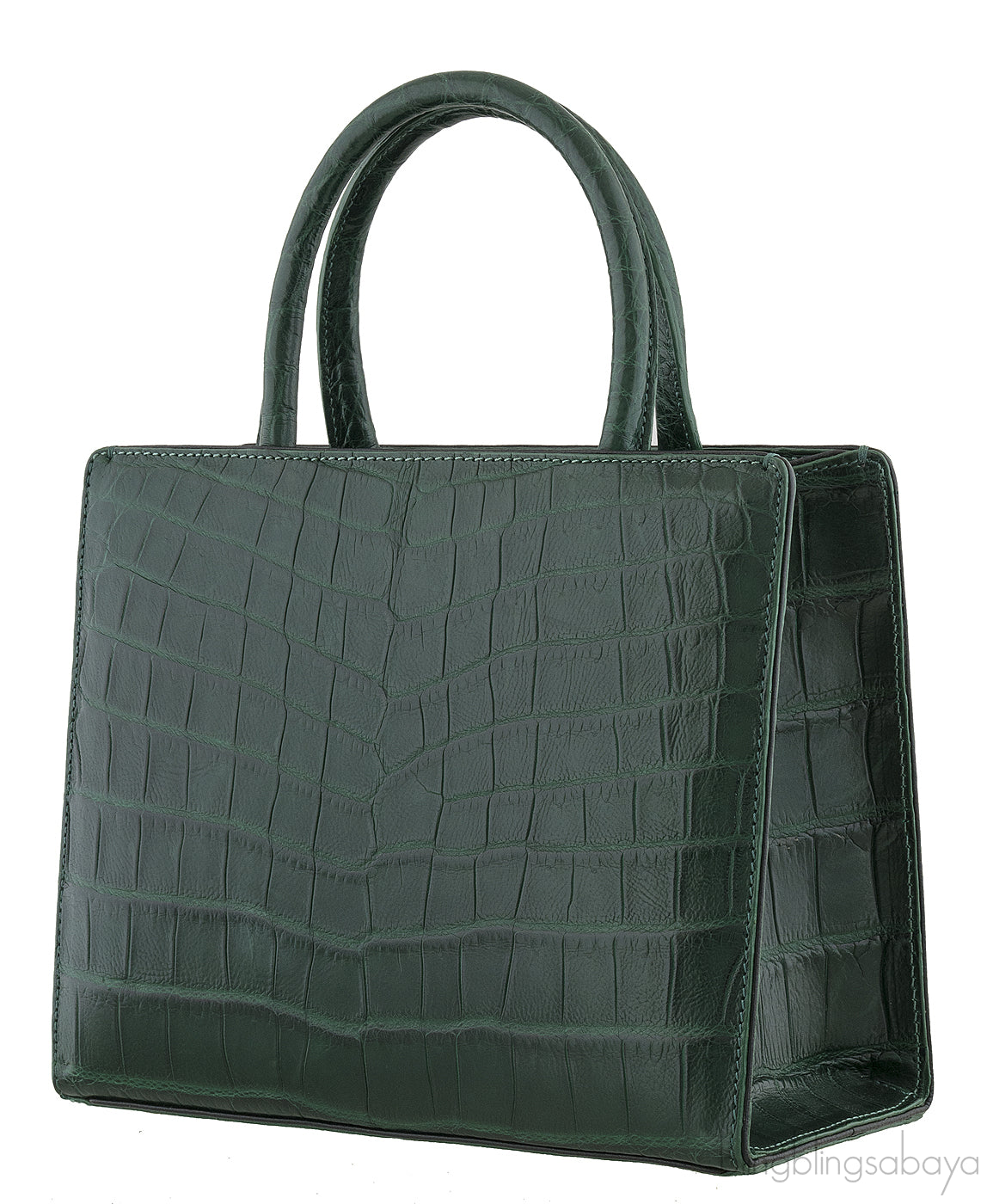 S\'uvimol My Sweet Box Emerald Crocodile Bag