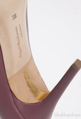 Plum Crystal Embellished Vamp Heels