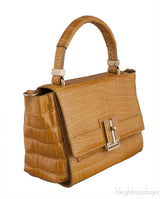 Camel Brown Crocodile Handbag