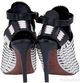 Black / White Monochrome Woven Sandals