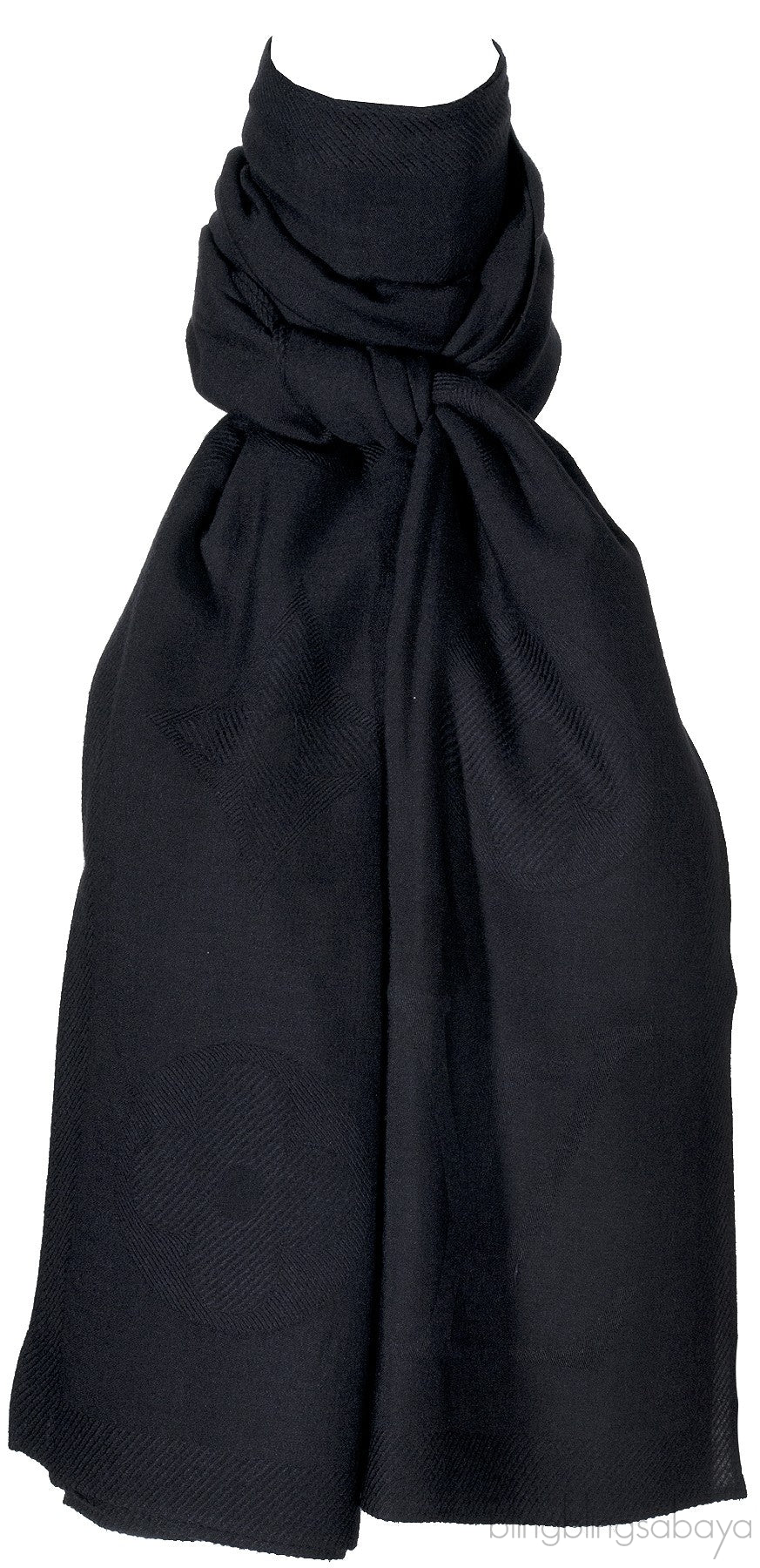 Logomania Black Cashmere Shawl