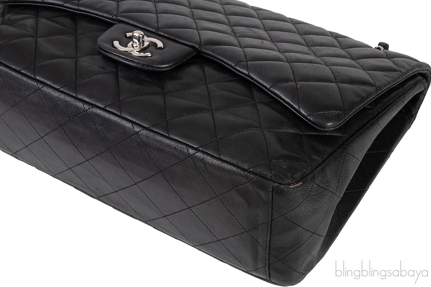 Black Quilted Classic Maxi Flap Bag