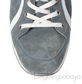 Prada Greenish Grey Sport Suede Wedge Sneakers
