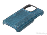 Card Holder Strap Iphone 15 Case Alligator Forest Green