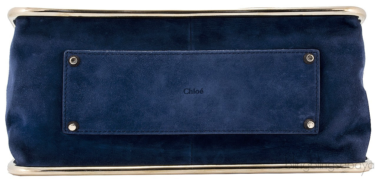 Sally Navy Blue Python Shoulder Bag