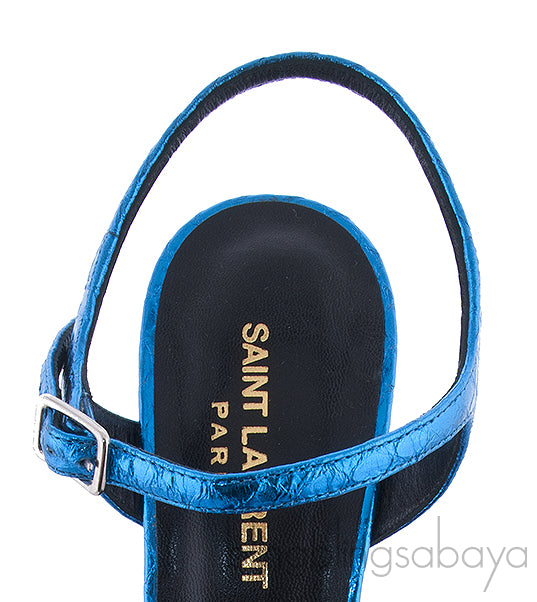 Candy Metallic Blue Platform Sandals